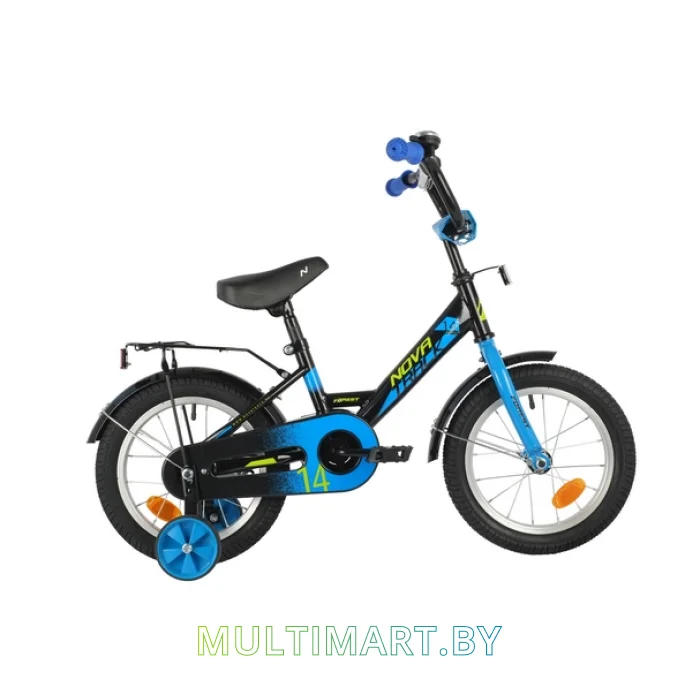 Детский велосипед Novatrack Forest 141FOREST.BK21 (черный/синий, 2021)